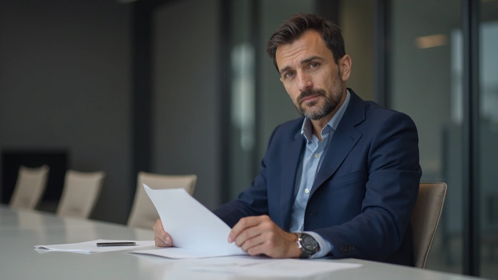 Мужчина-менеджер проводит деловые переговоры за столом переговоров